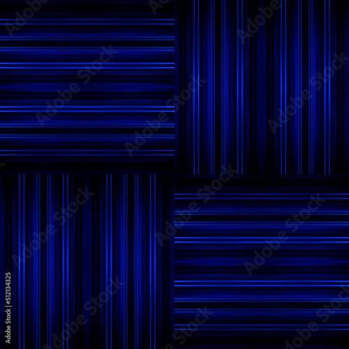 Blue glowing rectangular blocks with stripes. Abstract geometric background. Design template for brochures  web. Place for text  copyspace.