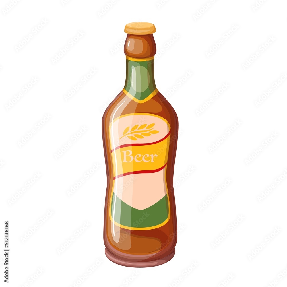 Craft beer in bottle, alcohol drink for party in bar, pub or beer festival vector illustration. Craft beer in bottle, alcohol drink for party in bar, pub or beer festival vector illustration.