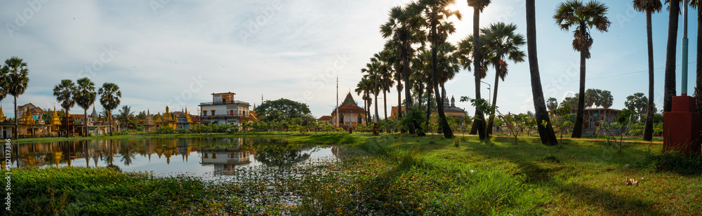 sunset in the countryside Pagoda