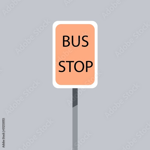 bus stop icon on gray background