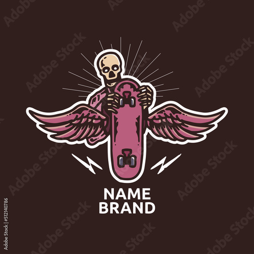 Winged skateboard logo
