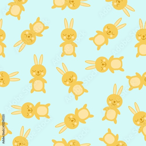 vector yellow hare seamless pattern