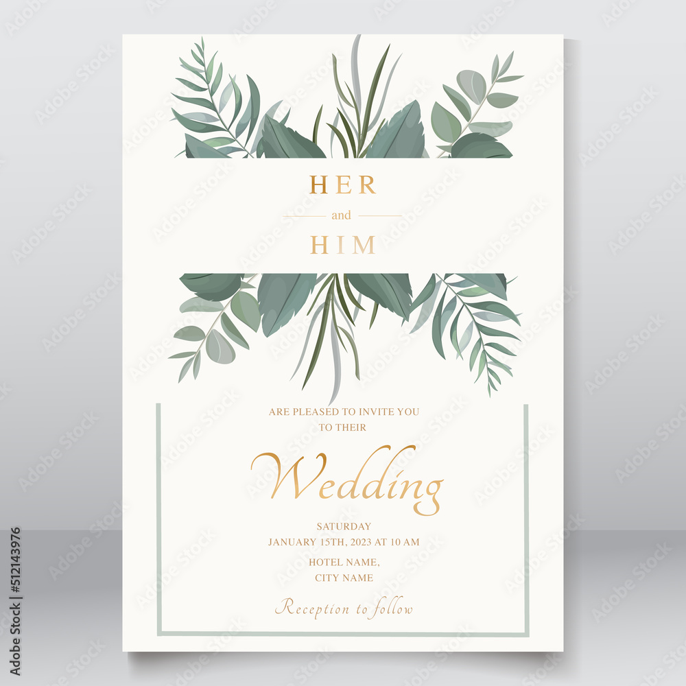 Beautiful Wedding Card with Floral