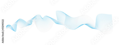 abstract vector blue wave melody lines on white background	
