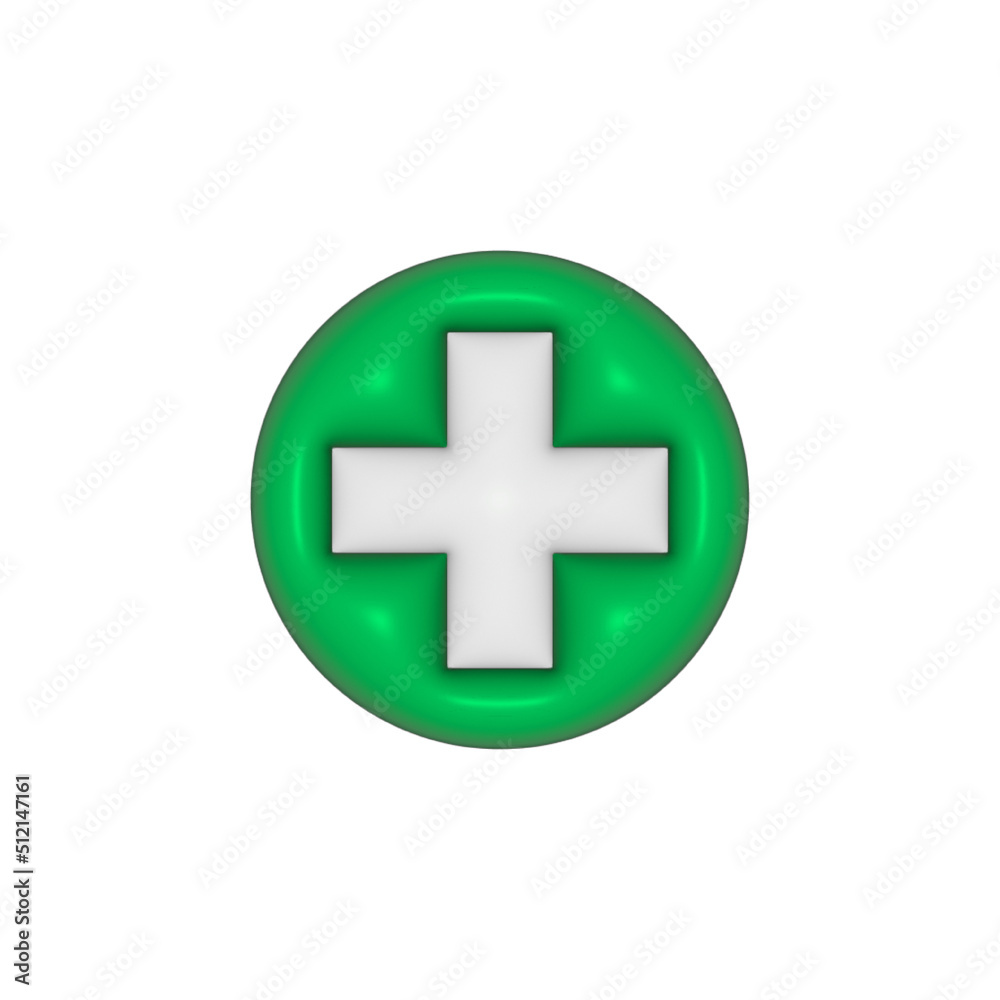 3d universal first aid symbol. Medical pharmacy flat 3d icon isolated on white background 3d universal first aid symbol. Medical pharmacy flat 3d icon isolated on white background