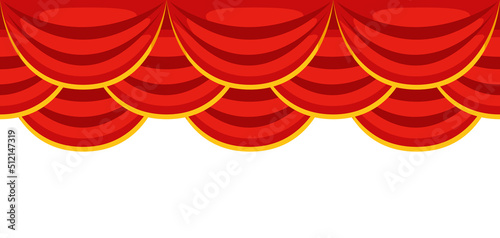 Background with curtains stage. Illustration for theatrical performance.