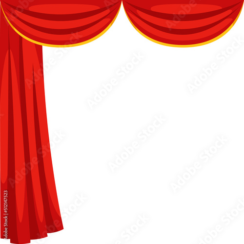 Background with curtains stage. Illustration for theatrical performance.