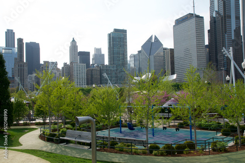 CHICAGO  ILLINOIS  UNITED STATES - 11 May 2018  Children s playground at Maggie Daley Park in downtown Chicago