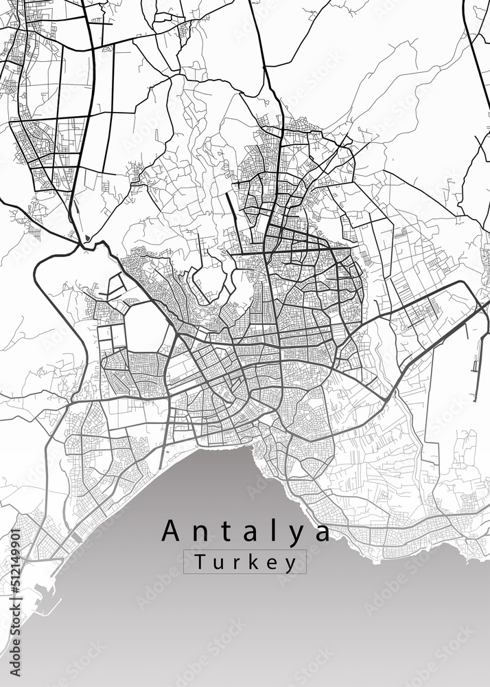 Antalya Turkey City Map