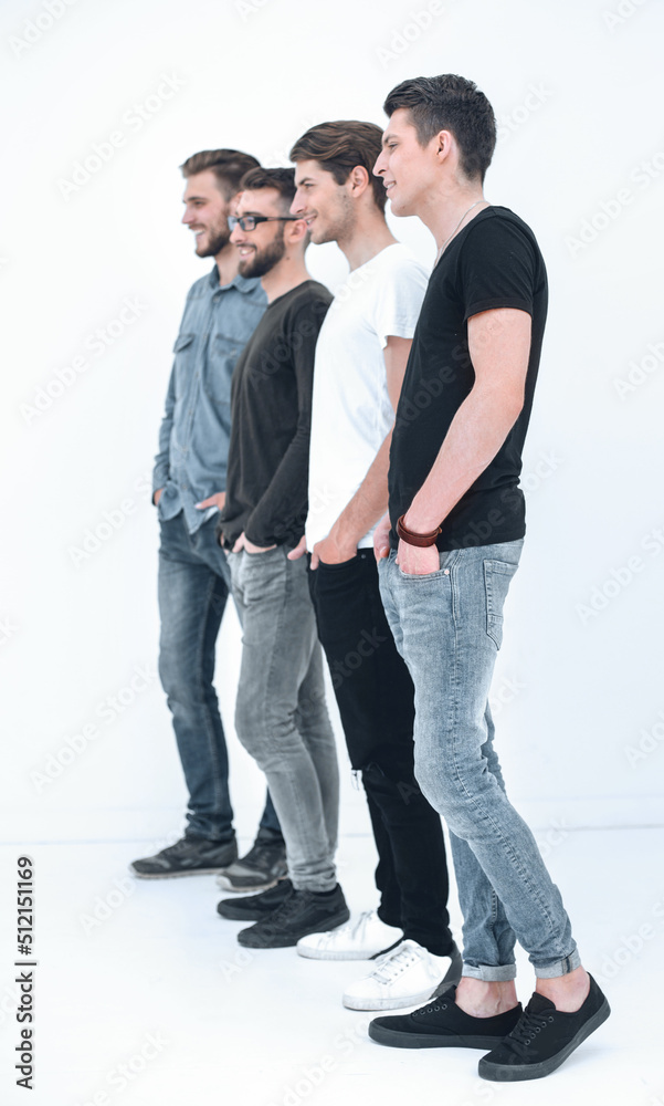 Group of people smiling at the office lined up Group of people smiling at the office lined up