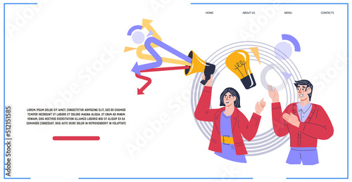 Digital marketing and professional seo services banner for website or landing page. Content optimization and promotion plan, SMM campaign strategy, flat vector.