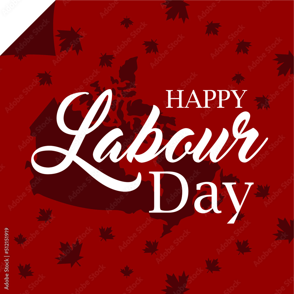 Labor Day in Canada hand drawn lettering text. Vector illustration for