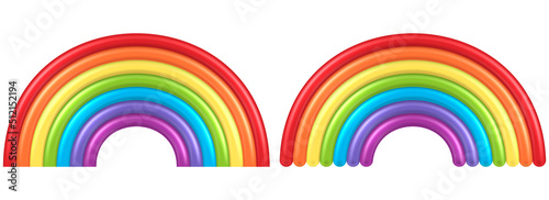 3d colorful rainbow. Vector illustration.