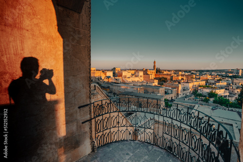 view of the city at sunset