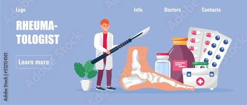 Rheumatoid arthritis of the hand. Tiny doctors treat rheumatism, osteoarthritis, make ultrasound, x ray.