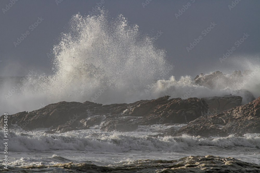Stormy big wave splash