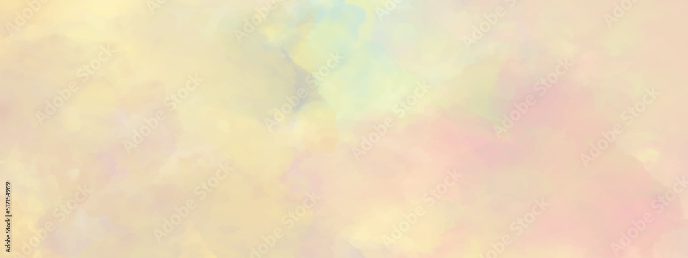 Abstract watercolor background with watercolor and clouds, acrylic colorful sky cloudy watercolor background, colorful background with watercolor stains and fluffy smoke.