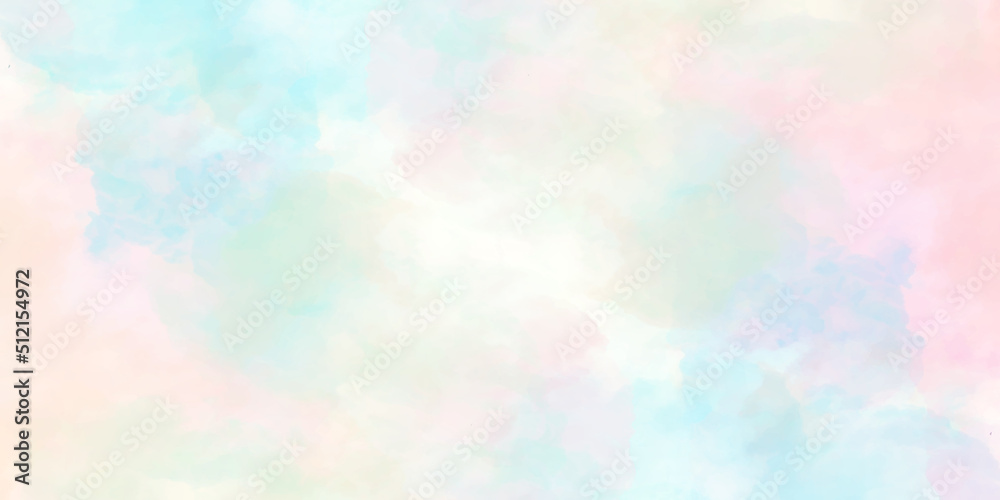 Abstract brush painted watercolor background with watercolor stains, Bright multicolor background with pink and blue colors for wallpaper, decoration, card, graphics design and web design.