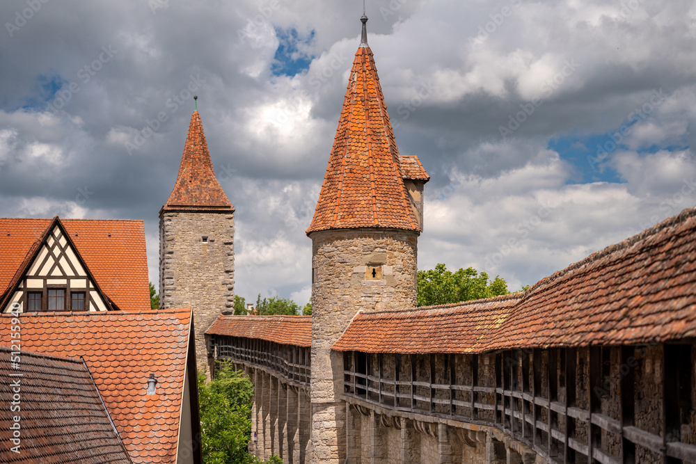 Fototapeta premium Stadtmauer von Rothenburg ob der Tauber
