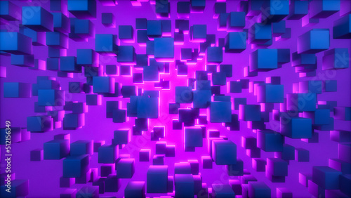 a technical background with cubes (3d rendering)