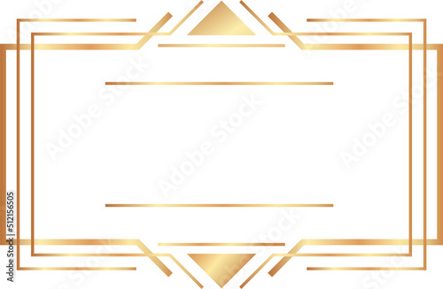 Golden Art Deco Geometric Frame Badges Label
