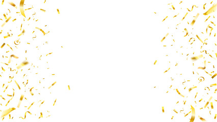 Falling shiny golden confetti background