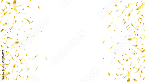 Falling shiny golden confetti background photo