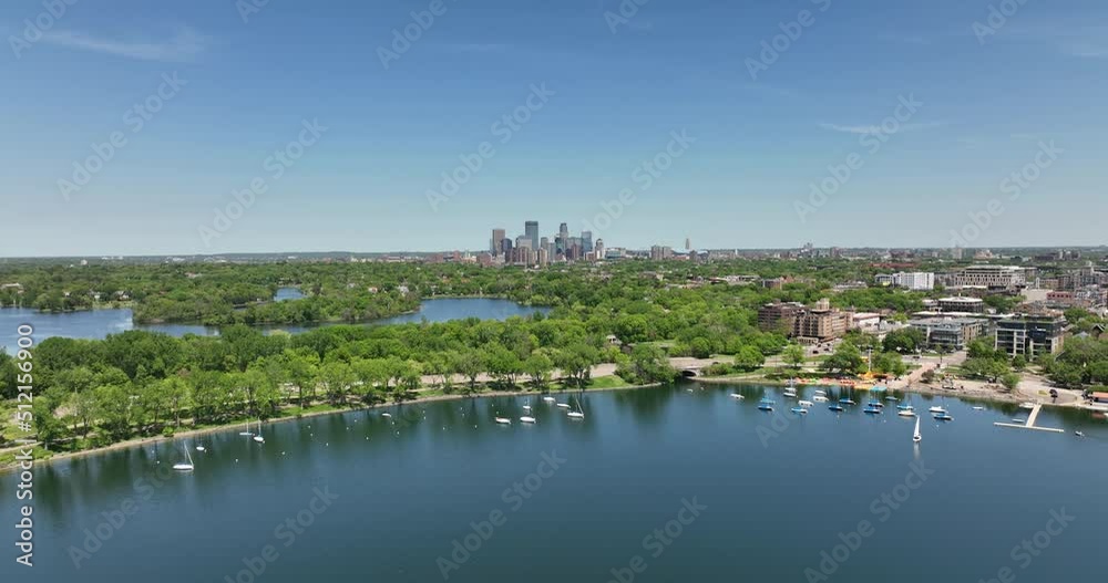 Aerial View of Lake Bde Maka Ska and Minneapolis Aerial View of Lake Bde Maka Ska and Minneapolis
