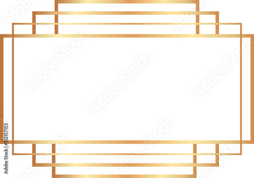 Golden Art Deco Geometric Frame Badges Label