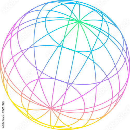 Retrofuturistic 3d Sphere Wireelement Shape