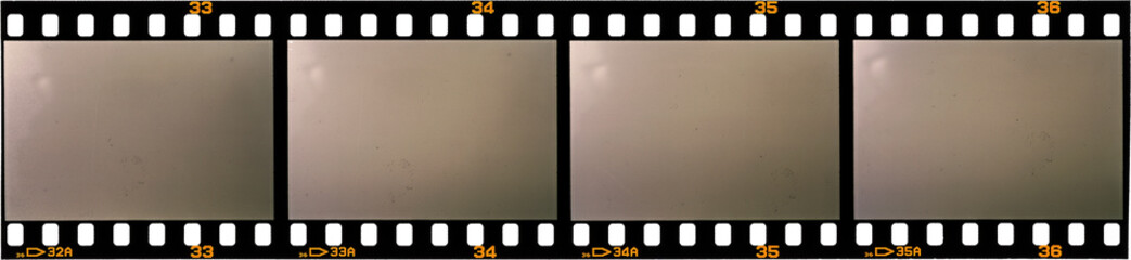 long 35mm film strip with empty or blank window texture s