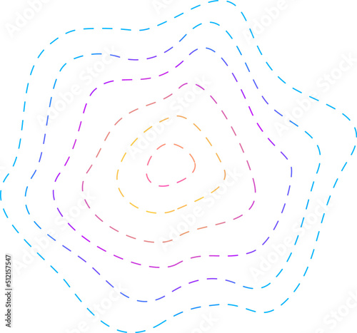 Retrofuturistic Irregularly Shaped Parallel Dotted Outlines