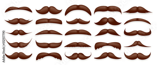 Fotografie, Obraz Various brown mustache collection