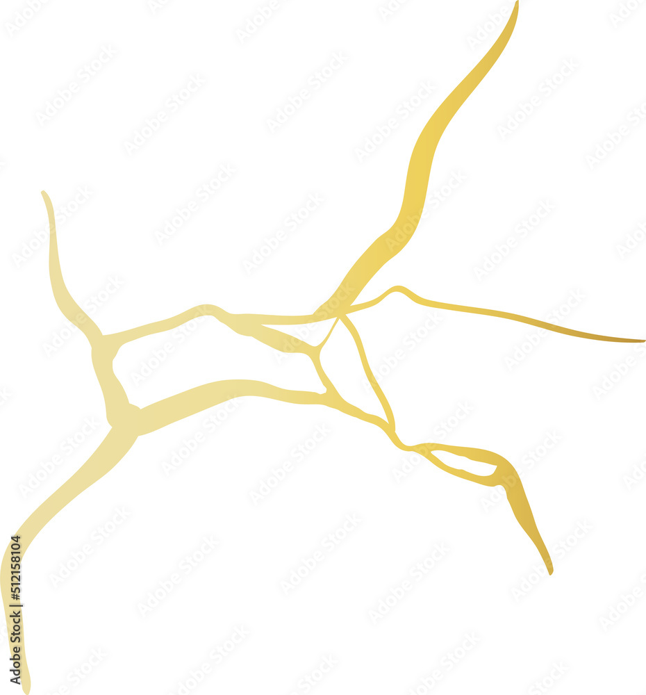 Obraz premium Golden Cracks Effect in Japanese Kintsugi Art Mosaic Style