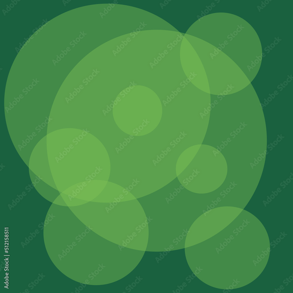 Colorful neo-geometric poster. Light green translucent circles on a green background. Geometric template for poster, flyer, baner, poster, background image. Vector illustration. Colorful neo-geometric poster. Light green translucent circles on a green background. Geometric template for poster, flyer, baner, poster, background image. Vector illustration.