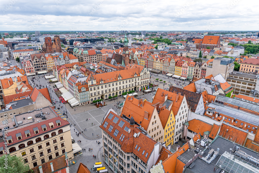 Market Square and St Mary Magdalene Church in Wroclaw, Poland
