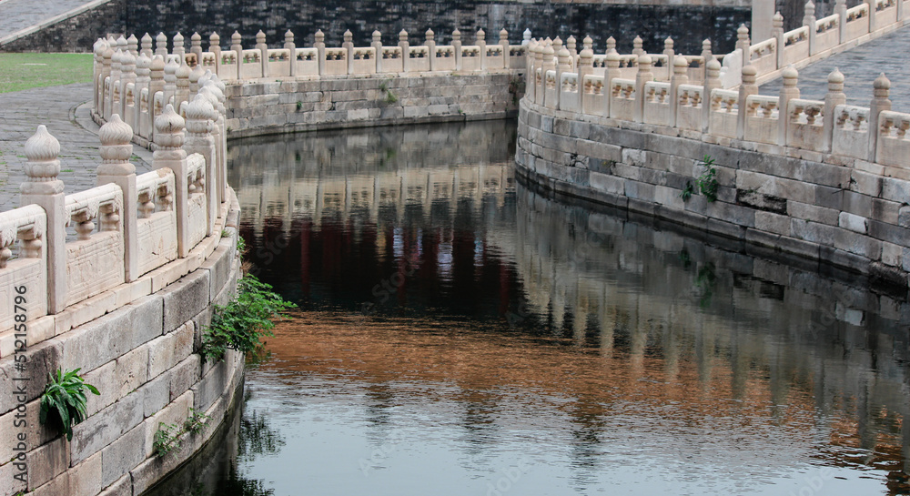 Photograph of the canal that passes through the middle of the forbidden city in beijing china