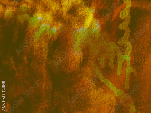 Gold Patterns Mountain. Green Colors Speed. Ochre photo