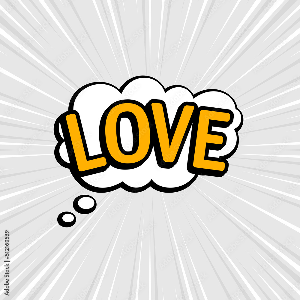 Comic speech bubbles isolated with text LOVE Comic speech bubbles isolated with text LOVE