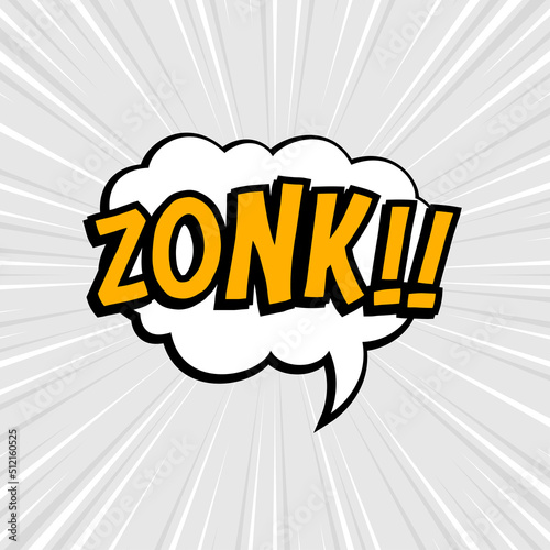 Comic speech bubbles isolated with text ZONK photo