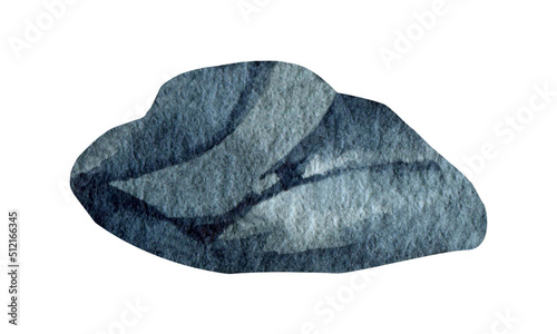 Gray rock stone watercolor clipart © anntre