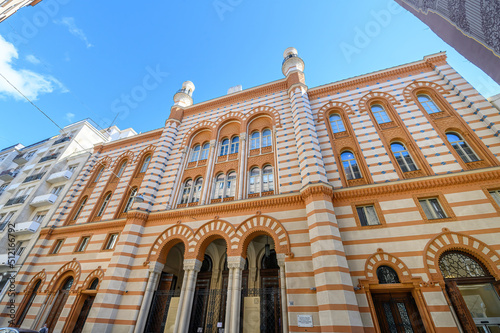 Photography Rumbach Street Synagogue in Budapest, Hungary