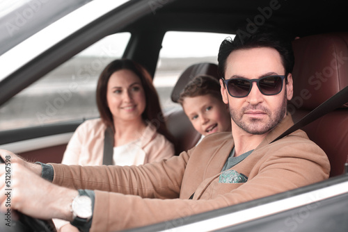 modern family travels by car