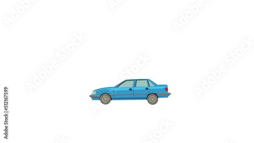 Flat 3d isometric High Quality City Transport Car White Background Animation Video | Mini and Sport Car Video White Background | Video, Blue Car Video White Background | Transport Car Video Background photo