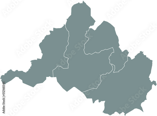 Gray flat blank vector administrative map of SAARBR  CKEN  GERMANY with black border lines of its boroughs