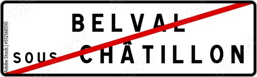 Panneau sortie ville agglomération Belval-sous-Châtillon / Town exit sign Belval-sous-Châtillon