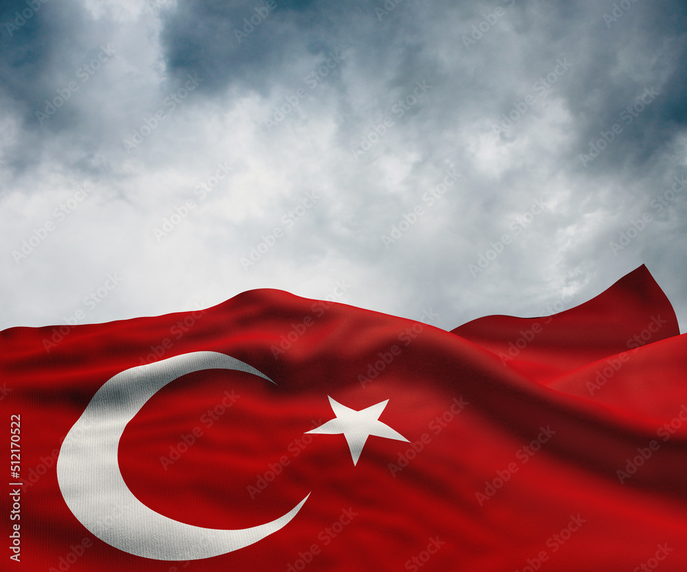 Obraz premium turkey flag, turkish state and waving flag