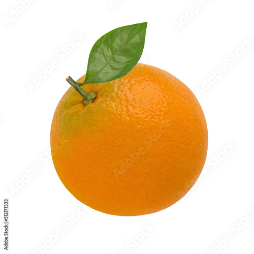 Orange, whole fruit isolated on white background