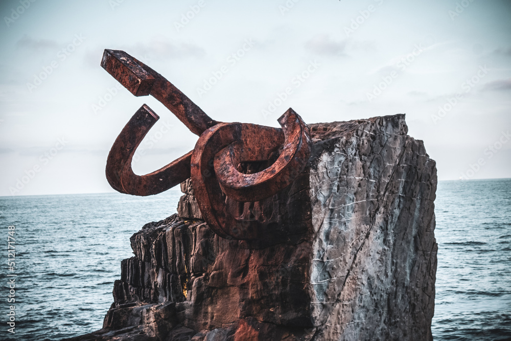 Fototapeta premium The comb of the wind in donostia-san sebastian.