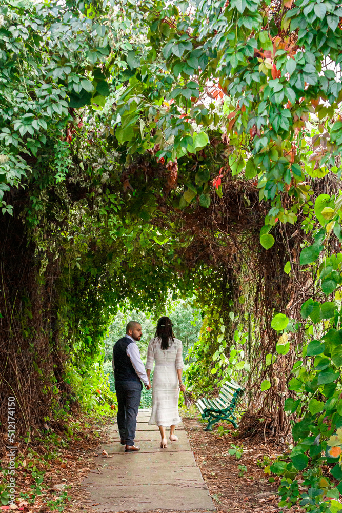Fototapeta premium handsome couple girl and guy in the park